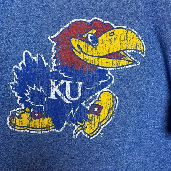 Kansas Jayhawks T Shirt Bluebird Graphic Tee Men's 2XL University KU - Picture 2 of 4